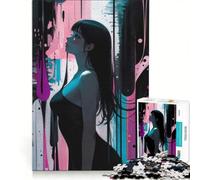 Puzzles for Teenagers 1000 Pieces Abstract Lonely Girl, Impossible Game, Birthday Present, Unique Birthday And Gifts 50x75cm