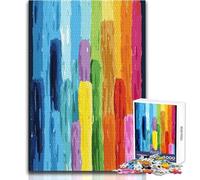 Puzzles for Teenagers 1000 Pieces Abstract Rainbow Stripes Toys Educational Games Difficult Challenge Secret Santa Gifts Size 50x75cm