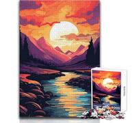 Puzzles for Teenagers 1000 Pieces Abstract Valley Sunrise Toys Educational Games Difficult Challenge Secret Santa Gifts Size 38x26cm