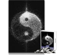 Puzzles for Teenagers 1000 Pieces Abstract Yin Yang Symbol Toys Educational Games Difficult Challenge Secret Santa Gifts Size 38x26cm
