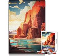 Puzzles for Teenagers 1000 Pieces Abu Simbel Oil Painting Toys Educational Games Difficult Challenge Secret Santa Gifts Size 38x52cm