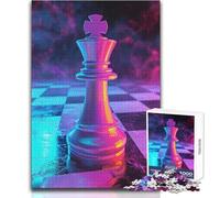 Puzzles for Teenagers 1000 Pieces Aesthetic King Chess Toys Educational Games Difficult Challenge Secret Santa Gifts Size 38x26cm