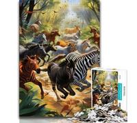 Puzzles for Teenagers 1000 Pieces African Animals,Help The Brain Exercise Addictive Toys to Cultivate Patience Gift For Birthdays (75x50cm)