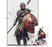 Puzzles for Teenagers 1000 Pieces African Zulu Warrior Toys Educational Games Difficult Challenge Secret Santa Gifts Size 50x75cm