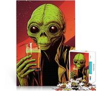 puzzles for teenagers 1000 pieces Alien with a Beer Spielspielzeug als Familiengeschenk Für Paare geeignet75x50cm