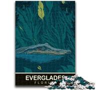 Puzzles for Teenagers 1000 Pieces Alligator in Everglades 1000 Pieces for Teenagers,with Matching Poster And Trivia Sheet for And Age 14 Years Up (26x38cm)