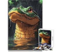 Puzzles for Teenagers 1000 Pieces Alligator in The Rain Toys Educational Games Difficult Challenge Secret Santa Gifts Size 38x26cm