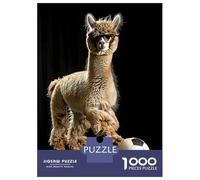 Puzzles for Teenagers 1000 Pieces Alpaca Soccer Jigsaws for Adults Hands-on Game Difficult Hard Fun at Home Activities, 52x38cm/1000pcs