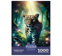 Puzzles for Teenagers 1000 Pieces Amazon Jungle Leopard Art Print Puzzles for Adults Relax Games Analysis And Logic Challenging Game Gifts 70x50cm/1000pcs