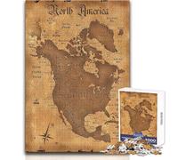 Puzzles for Teenagers 1000 Pieces America Old Map Toys Educational Games Difficult Challenge Secret Santa Gifts Size 38x52cm