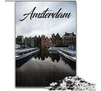 Puzzles for Teenagers 1000 Pieces Amsterdam, Decompressing Intellectual Educational Toy Birthday Present, Gifts 50x75cm