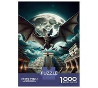 Puzzles for Teenagers 1000 Pieces Ancient Mayan Pyramid with Bat Jigsaw Puzzle Brain Teaser Game A Work of Art Unique Birthday And Xmas Gifts 52x38cm/1000pcs