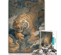 Puzzles for Teenagers 1000 Pieces Ancient Tiger 1000 Pieces for Teenagers,Staycation Kill Time with Fully Interlocking Randomly Shaped Pieces 50x75cm
