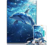 Puzzles for Teenagers 1000 Pieces Animal Dolphin,Help The Brain Exercise Addictive Toys to Cultivate Patience Gift For Birthdays (75x50cm)
