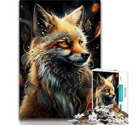 Puzzles for Teenagers 1000 Pieces Animal Fox Art,Educational Games Home Decoration Educational Game for Birthday,Chrismas (38x26cm)