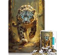 Puzzles for Teenagers 1000 Pieces Animal Snow Leopard Teenager Jigsaw,Educational Games Home Decoration Birthday Present, Gifts, Wall Art (size 75x50cm)