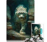 Puzzles for Teenagers 1000 Pieces Animal Snow Leopard Teenager Puzzles,Family Activity Fun at Home Activities, Birthday Present,Travel Gifts (size 75x50cm)