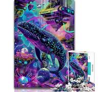 Puzzles for Teenagers 1000 Pieces Animal Whale Art,Educational Family Game Wall Decoration Unique Birthday And Xmas Gifts 38x26cm