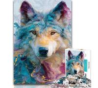 Puzzles for Teenagers 1000 Pieces Animal Wolf Art Puzzles for Adults,Educational Stress Relief Toy Great Gifts And Toys 50x75cm