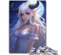 Puzzles for Teenagers 1000 Pieces Anime Demon Girl Help The Brain Exercise Addictive Toys to Cultivate Patience Artists Collection, Fine Art 38x26cm