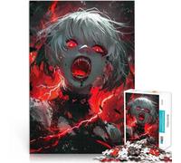 puzzles for teenagers 1000 pieces Anime Girl with Red Eyes Decompressing Intellectual Educational Toy Secret Santa Gifts 26x38cm
