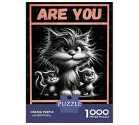 Puzzles for Teenagers 1000 Pieces Are You Pooping Cat Poster Adult Jigsaw Brain Teaser Game Pattern Assembly Unique Birthday And Xmas Gifts 70x50cm/1000pcs