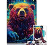 Puzzles for Teenagers 1000 Pieces Art Animal Bear,Stress Reliever Difficult Challenge Every Piece Is Unique - Challenging Family Fun Game (38x26cm)
