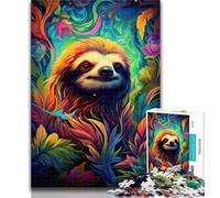 Puzzles for Teenagers 1000 Pieces Art Animal Sloth 1000 Pieces for Teenagers,Staycation Kill Time with Fully Interlocking Randomly Shaped Pieces 26x38cm