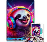 Puzzles for Teenagers 1000 Pieces Art Animal Sloth Teenager Puzzles,Family Activity Fun at Home Activities, Birthday Present,Travel Gifts (size 38x26cm)