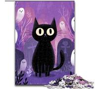 Puzzles for Teenagers 1000 Pieces Art Black Cat, Educational Toys for Is Ideal As A Gift for The Whole Family for And 14 Years Old (Size 26x38cm)