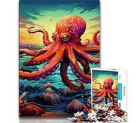 Puzzles for Teenagers 1000 Pieces Art Octopus,Help The Brain Exercise Addictive Toys to Cultivate Patience Gift For Birthdays (75x50cm)