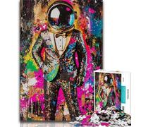 Puzzles for Teenagers 1000 Pieces Astronaut Graffiti Adult Puzzles,Decompressing Intellectual Educational Toy Birthday Gift 38x26cm