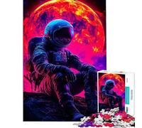 Puzzles for Teenagers 1000 Pieces Astronaut on Alien Planet Puzzle for Adults Relaxing Games Presents for Women Unique Birthday And Xmas Gifts (Size 38x26cm)