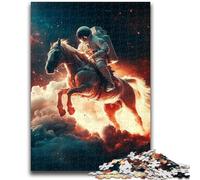 Puzzles for Teenagers 1000 Pieces Astronaut Riding A Horse Learning Educational Toys Family Games Enhance Love between Couples 26x38cm