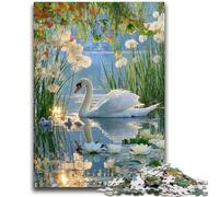 Puzzles for Teenagers 1000 Pieces Autumn Swans 1000 Piece Jigsaw,Learning Educational Toys Family Games Gifts for Friends And Family (50x75cm)
