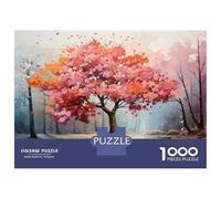 Puzzles for Teenagers 1000 Pieces Autumn Trees with Falling Leaves Jigsaws for Adults Hands-on Game Difficult Hard Fun at Home Activities, 38x26cm/1000pcs