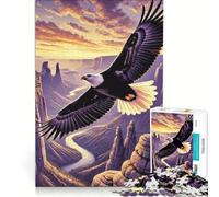 Puzzles for Teenagers 1000 Pieces Bald Eagle Soaring Over Canyon, Impossible Game, Decompressing Intellectual, Presents for Women 38x26cm