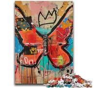 Puzzles for Teenagers 1000 Pieces Basquiat Style Butterfly Suitable for Ages 14 And Up Challenging Game Great Gift for Gaming 38x26cm