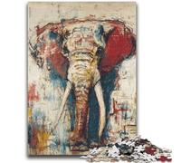 Puzzles for Teenagers 1000 Pieces Basquiat-style Elephant for Educational Game Challenge Toy for Is Ideal As A Gift for The Whole Family 50x75cm