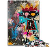Puzzles for Teenagers 1000 Pieces Basquiat-style Skull Crown Help The Brain Exercise Addictive Toys to Cultivate Patience Artists Collection, Fine Art 50x75cm