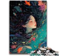 Puzzles for Teenagers 1000 Pieces Beautiful Girl in The Ocean Learning Educational Toys Family Games Enhance Love between Couples 50x75cm