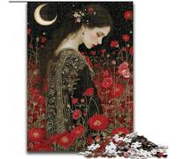 Puzzles for Teenagers 1000 Pieces Beautiful Girl with Flowers, Train Your Brain And Hands Unique Birthday And Gifts for Age 14+ (Size 26x38cm)