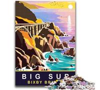Puzzles for Teenagers 1000 Pieces Big Sur And Bixby Bridge Challenging To Complete But Fun And Humorous Educational Game for Birthday (size 38x52cm)