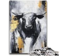 Puzzles for Teenagers 1000 Pieces Black And Gold Bull Challenging Game And Family Play for Is Ideal As A Gift for The Whole Family 50x75cm