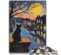 Puzzles for Teenagers 1000 Pieces Black Cat for Educational Game Challenge Toy for Is Ideal As A Gift for The Whole Family 26x38cm
