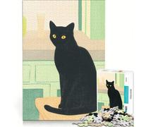 Puzzles for Teenagers 1000 Pieces Black Cat Still Life, Impossible Game, Decompressing Intellectual, Presents for Women 38x52cm