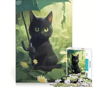 Puzzles for Teenagers 1000 Pieces Black Cats Adventures, Impossible Game, Decompressing Intellectual, Presents for Women 38x26cm