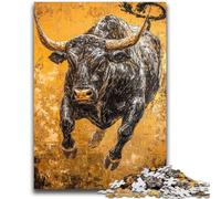 Puzzles for Teenagers 1000 Pieces Black Gold Bull for Educational Game Challenge Toy for Is Ideal As A Gift for The Whole Family 26x38cm