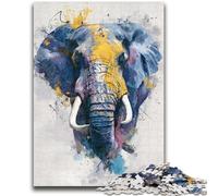 Puzzles for Teenagers 1000 Pieces Black Gold Elephant for Educational Game Challenge Toy for Is Ideal As A Gift for The Whole Family 26x38cm