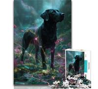 Puzzles for Teenagers 1000 Pieces Black Labrador,Help The Brain Exercise Addictive Toys to Cultivate Patience Gift For Birthdays (75x50cm)